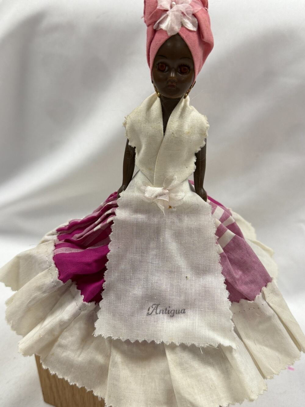 Vintage Ethnic Costume Doll Unmarked Sleep Eyes 7 Inch Free Standing Antiqua